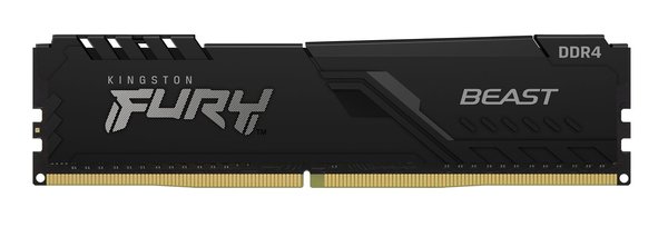 Оперативная память Kingston Fury Beast, DDR4, 32GB (1x32GB), 3200MHz, CL16, DIMM, с радиатором, черный