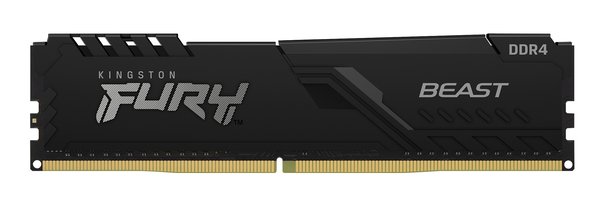 Оперативная память Kingston Fury Beast, DDR4, 8GB (1x8GB), 3600MHz, CL17, DIMM, с радиатором, черны