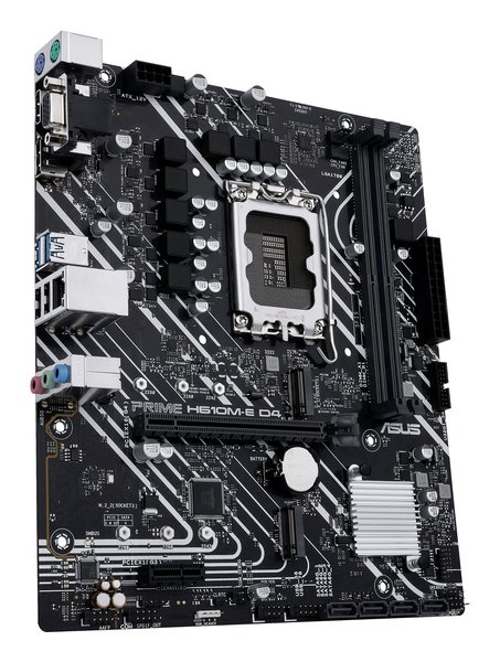 Материнская плата ASUS PRIME H610M-E D4-CSM, LGA 1700, Intel H610, 2xDDR4, 4xSATA, 2xM.2 PCIe 3.0 (x2, x4), 1xPCIe 4.0 x16, 1xPCIe x1, 1xHDMI, 1xDP, 1xVGA, 2xUSB-A 2.0, 2xUSB-A 3.2 Gen 1, 1x 1Gb LAN, 3x3.5 мм, 7.1, mATX