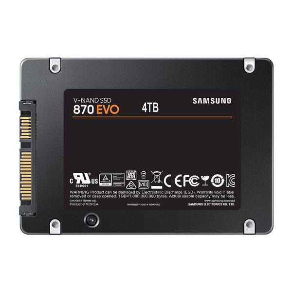 Накопитель SSD Samsung 870 EVO, 4TB, SATA III, 2.5", R/W 560/530