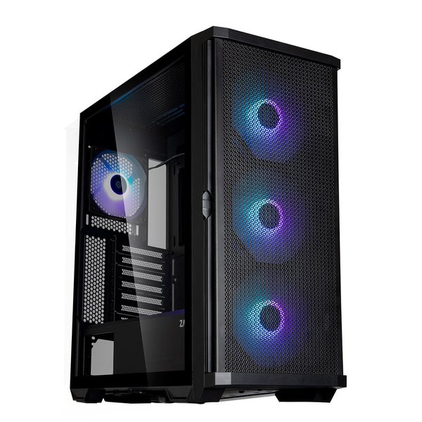 Компьютерный корпус ZALMAN Z10 PLUS, ATX, черный, WINDOW, 2x3.5", 2x2.5", 2xUSB 3.0, 1xUSB 3.1 Type-C, FRONT 3x140мм ARGb, REAR 1x120мм ARGb
