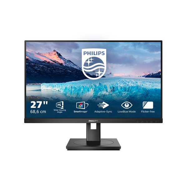 Монитор 27" Philips 272S1M(00/01) IPS 1920x1080, 75 Гц, 4 мс, 16:9, 300 кд/м2, 1xHDMI, 1хDP, 4xUSB, черный