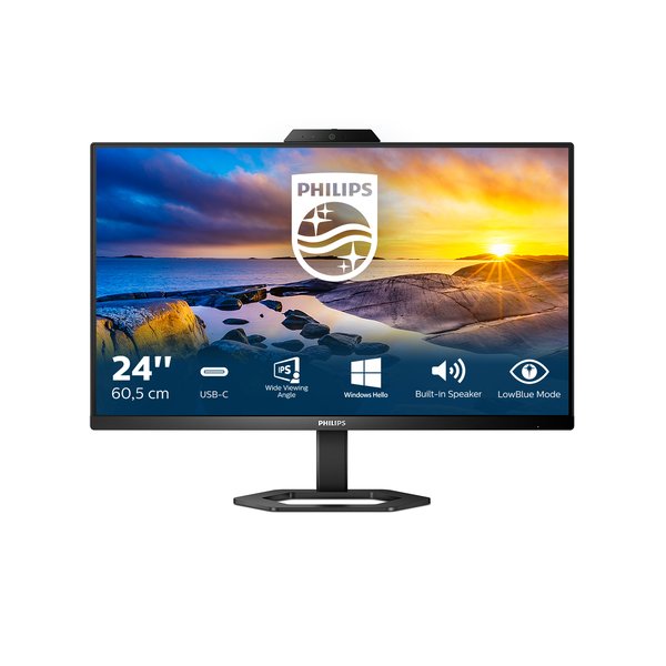 Монитор 23.8" Philips 24E1N5300HE IPS 1920x1080, 75 Гц, 4 мс, 16:9, 300 кд/м2, 1хHDMI, 1хDP, 5xUSB, черный