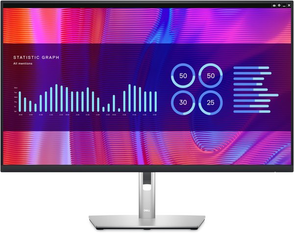 Монитор 32" Dell P3223DE IPS 2560x1440, 60 Гц, 5 мс, 16:9, 350 кд/м², HDMI, 2xDP 1.4, USB-C, USB Hub (4x USB 3.2), Ethernet, черный и серебристый