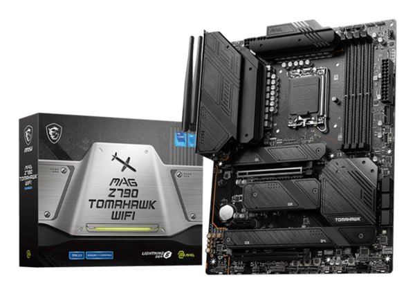 Материнская плата MSI MAG Z790 TOMAHAWK WIFI, LGA 1700, Intel Z790, 4xDDR5, 7xSATA, 4xM.2, 1xPCIe 4.0 x4, 1xPCIe 5.0 x16, 1xHDMI, 1xDP, 1x2.5Gb LAN, 4xUSB-A 3.2 Gen 1, 4xUSB-A 3.2 Gen 2, 1xUSB-C 3.2 Gen 2, 1xUSB-C 3.2 Gen 2x2, 5x3.5 мм, 7.1, Standard-ATX