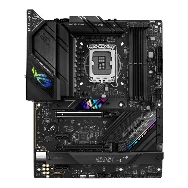 Материнская плата ASUS ROG STRIX B760-F GAMING WIFI, LGA 1700, Intel B760, 4xDDR5, 4xSATA, 3xM.2, 1xPCI-E 5.0 x16, 1xPCI-E 3.0 x4, 1xHDMI, 1xDP, 1x 2.5Gb LAN, 1xUSB-A 3.2 Gen 2, 6xUSB-A 3.2 Gen 1, 1xUSB-C 3.2 Gen 2x2, 5x3.5 мм, 7.1, Standard-ATX