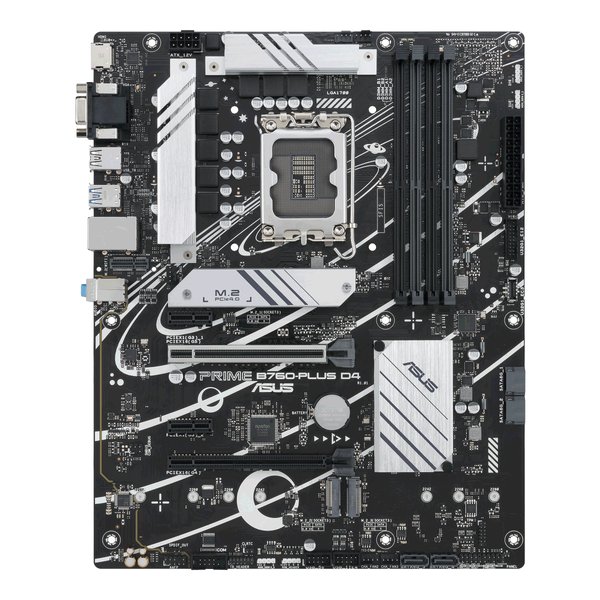 Материнская плата ASUS PRIME B760-PLUS D4, LGA 1700, Intel B760, 4xDDR4, 4xSATA, 3xM.2, 1xPCIe 4.0 x4, 1xPCIe 5.0 x16, 1xHDMI, 1xDP, 1xVGA, 1x 2.5Gb LAN, 1xUSB 3.2 Gen 2, 2xUSB-A 3.2 Gen 2, 3x3.5 мм, 7.1, ATX