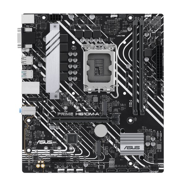 Материнская плата ASUS PRIME H610M-A-CSM, LGA 1700, Intel H610, 2xDDR5, 4xSATA, 2xM.2 PCIe 3.0 (x2, x4), 1xPCIe 4.0 x16, 1xPCIe x1, 1xHDMI, 1xDP, 1xVGA, 2xUSB-A 3.2 Gen 2, 4xUSB-A 2.0, 1x 1Gb LAN, 3x3.5 мм, 7.1, mATX