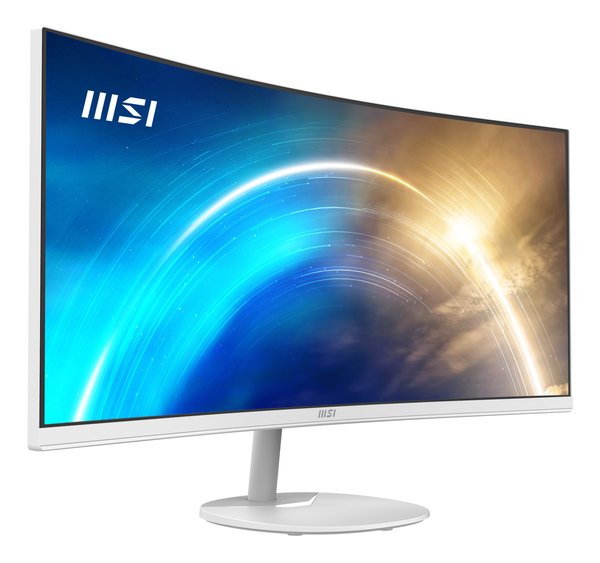 Монитор 34" MSI Pro MP341CQW VA 3440x1440, 100 Гц, 1 мс, 21:9, 300 кд/м2, 2xHDMI, 1xDP, изогнутый, белый