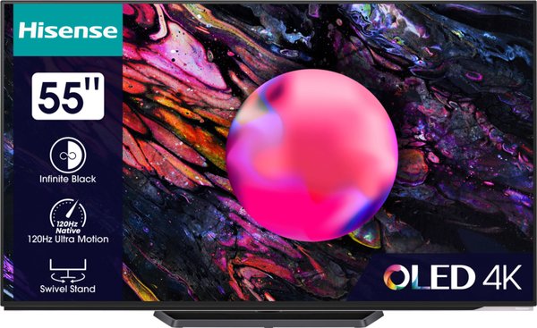 Телевизор Hisense 55" 55A85K черный OLED UHD 120Hz Vidaa