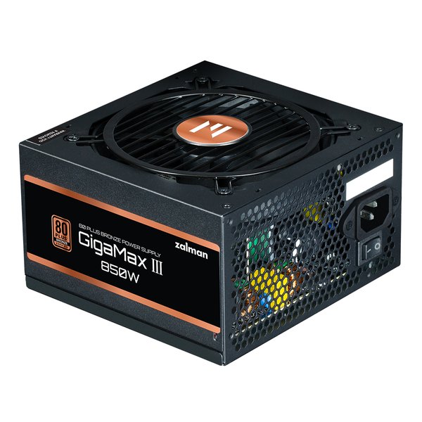 Блок питания Zalman GigaMax III 850W Retail (ZM850-GV3), 850Вт, 80 PLUS Bronze, 120мм, черный