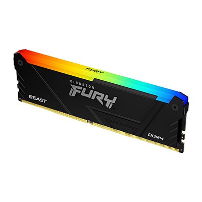 Оперативная память Kingston Fury Beast, DDR4, 32GB (2x16GB), 3200MHz, CL16, DIMM, с радиатором, RGB, черный