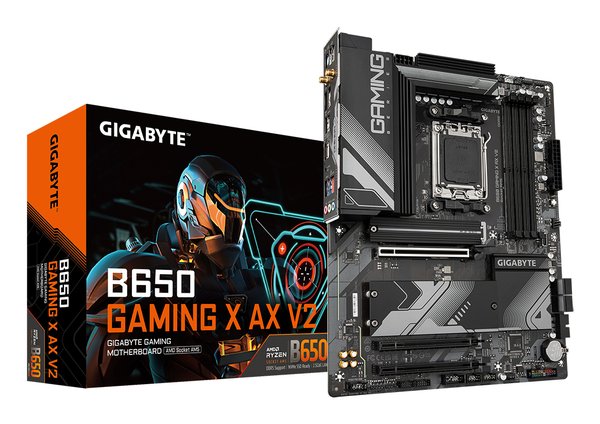 Материнская плата Gigabyte B650 GAMING X AX V2, AM5, AMD B650, 4xDDR5, 4xSATA, 3xM.2, 1xPCI-E 4.0 x16, 2xPCI-E 3.0 x1, 1xUSB-A 3.2 Gen 2, 3xUSB-A 3.2 Gen 1, 1xUSB-C 3.2 Gen 2, 1x 2.5Gb LAN, 3x3.5 мм, 7.1, ATX