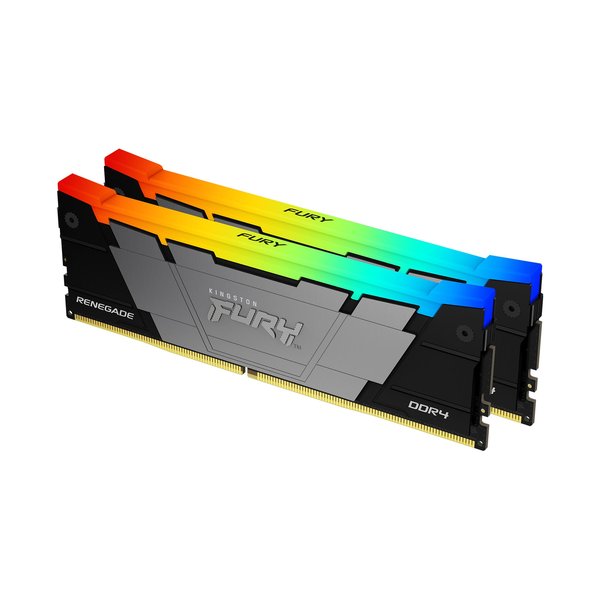 Оперативная память Kingston Fury Renegade, DDR4, 16GB (2x8GB), 3600MHz, CL16, DIMM, с радиаторами, RGB, серый/черный