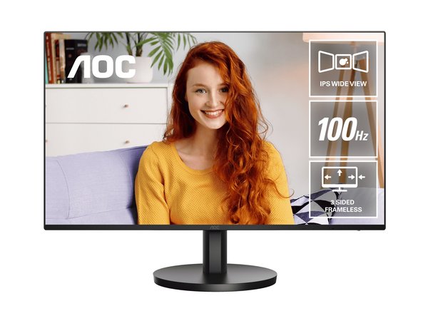 Монитор 23.8" AOC 24B3HA2 IPS 1920x1080, 100 Гц, 4 мс, 16:9, 250 кд/м2, 1xHDMI, 1xVGA, черный