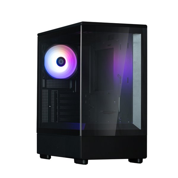 Компьютерный корпус ZALMAN P10, MATX, черный, WINDOW, 2x3.5", 3x2.5", 1xUSB TYPE-C, 1xUSB 3.0, REAR 1x120мм ARGb