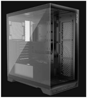 Компьютерный корпус XPG INVADER X BLACK (INVADERXMT-BKCWW) Mid-Tower Gaming ATX PC Case with Panoramic View, Tempered Glass Panels, and RGb Lighting Black