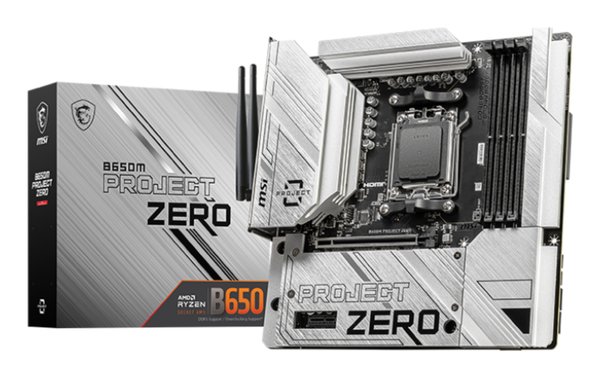 Материнская плата MSI B650M PROJECT ZERO, AM5, AMD B650, 4xDDR5, 4xSATA, 2xM.2, 1xPCIe 4.0 x16, 1xPCIe x1, 1xDP, 1xHDMI, 1x 2.5Gb LAN, 2xUSB-A 2.0, 2xUSB 3.2 Gen 1, 3xUSB 3.2 Gen 2, 3x3.5 мм, 7.1, mATX