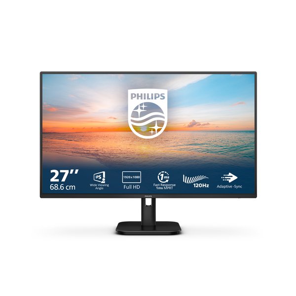 Монитор 27" Philips E Line 27E1N1100A IPS 1920x1080, 100 Гц, 4 мс, 16:9, 250 кд/м2, 1xHDMI, 1x3.5 мм, черный