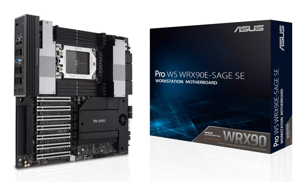 Материнская плата ASUS Pro WS WRX90E-SAGE SE, sTR5, AMD WRX90, 8xDDR5, 4xSATA, 4xM.2, 6xPCI-E 5.0 x16, 1xPCI-E 5.0 x8, 1xVGA, 2xMiniDP, 3x 10Gb LAN, 6xUSB-A 3.2 Gen 2, 1xUSB-A 2.0, 2xUSB-C USB4, 2x3.5 мм, 5.1, SSI EEB