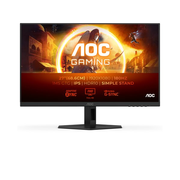 Монитор 27" AOC Gaming 27G4XE IPS 1920x1080, 180 Гц, 1 мс, 16:9, 300 кд/м2, 2xHDMI, 1хDP, 1x3.5 мм, черный/темно-серый