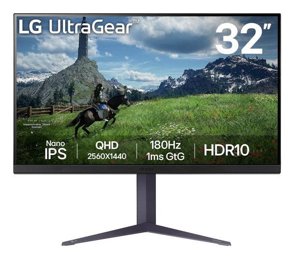 Монитор 31.5" LG UltraGear 32GS85Q-B IPS 2560x1440, 180 Гц, 1 мс, 16:9, 350 кд/м2, 2xHDMI, 1хDP, 1x3.5 мм, черный