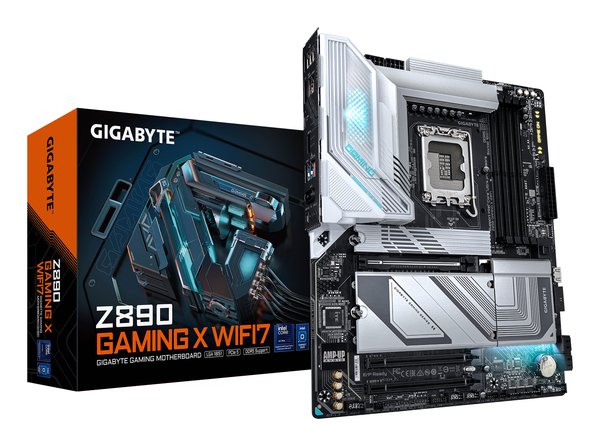Материнская плата Gigabyte Z890 GAMING X WIFI7, LGA 1851, Intel Z890, 4xDDR5, 4xSATA, 4xM.2, 1xPCIe 5.0 x16, 2xPCIe 4.0 x4, 1xDP, 1xUSB-C, 1x 2.5Gb LAN, 3xUSB-A 3.2 Gen 1, 2xUSB-A 3.2 Gen 2, 4xUSB-A 2.0, 1xUSB4, 2x3.5 мм, 7.1, ATX