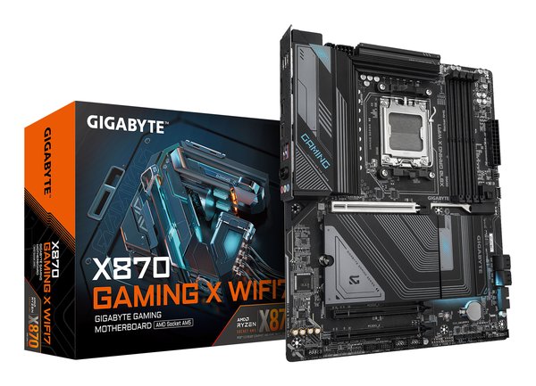 Материнская плата Gigabyte X870 GAMING X WIFI7, AM5, AMD X870, 4xDDR5, 4xSATA, 3xM.2, 1xPCI-E 5.0 x16, 2xPCI-E 3.0 x1, 1xHDMI, 1xUSB-C (DP), 1x 2.5Gb LAN, 4xUSB-A 2.0, 3xUSB-A 3.2 Gen 1, 1xUSB-A 3.2 Gen 2, 2xUSB-C 3.2 Gen 2 (USB4), 3x3.5 мм, 7.1, ATX