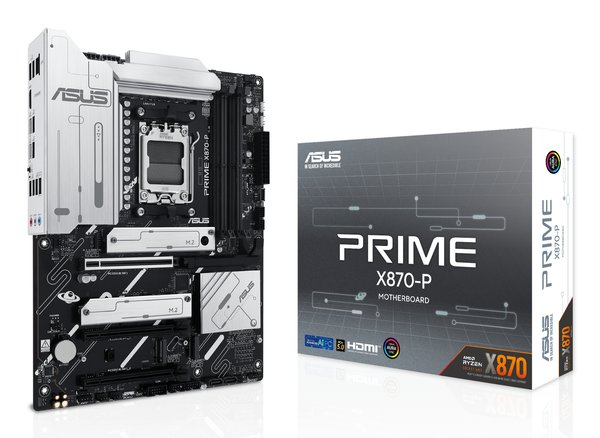 Материнская плата ASUS PRIME X870-P, AM5, AMD X870, 4xDDR5, 2xSATA, 4xM.2, 1xPCIe 5.0 x16, 2xPCIe 4.0 x1, 1xHDMI, 2xUSB-C, 1x 2.5Gb LAN, 4xUSB-A 3.2 Gen 1, 1xUSB-A 3.2 Gen 2, 4xUSB-A 2.0, 3x3.5 мм, 7.1, ATX