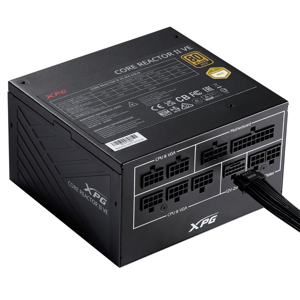 Блок питания ADATA XPG COREREACTORIIVE850G-BKCEU, 850Вт, 80 PLUS Gold, 120мм, модульный, черный