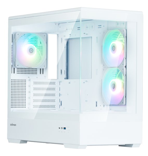 Компьютерный корпус ZALMAN P30 V2, MATX, белый, WINDOW, 2x3.5", 3x2.5", 1xUSB TYPE-C, 1xUSB 3.0, SIDE 2x120мм ARGb, REAR 1x120мм ARGb, VGA support