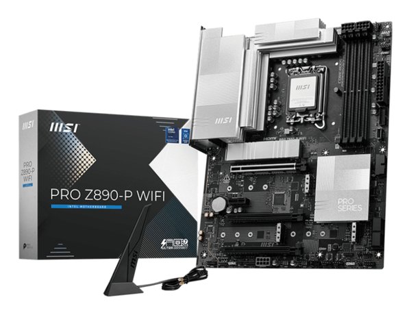 Материнская плата MSI PRO Z890-P WIFI, LGA 1851, Intel Z890, 4xDDR5, 4xSATA, 4xM.2, 1xPCIe 5.0 x16, 2xPCIe 4.0 x4, 1xPCIe 3.0 x1, 1xHDMI, 1xDP, 1xUSB-C Thunderbolt 4, 1xUSB-C 3.2 Gen 2, 1x 5Gb LAN, 2xUSB-A 3.2 Gen 1, 1xUSB-A 3.2 Gen 2, 4xUSB-A 2.0, 3x3.5 мм, 7.1, ATX