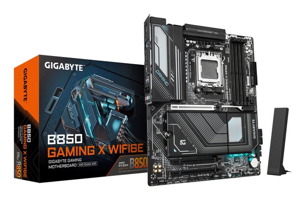 Материнская плата Gigabyte B850 GAMING X WIFI6E, AM5, AMD B850, 4xDDR5, 4xSATA, 3xM.2, 1xPCI-E 5.0 x16, 2xPCI-E 3.0 x1, 1xHDMI, 1xDP, 1x 2.5Gb LAN, 3xUSB-A 3.2 Gen 1, 1xUSB-A 3.2 Gen 2, 3xUSB-A 2.0, 1xUSB-C 3.2 Gen 2, 3x3.5 мм, 7.1, ATX