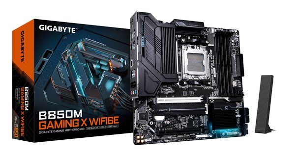 Материнская плата Gigabyte B850M GAMING X WIFI6E/WF6E, Socket AM5, AMD B850, 4xDDR5, 4xSATA, 2xM.2, 1xPCI-E 5.0 x16, 1xPCI-E 3.0 x4, 1xHDMI, 2xDP, 1x 2.5Gb LAN, 1xUSB-C 3.2 Gen 2, 1xUSB-A 3.2 Gen 2, 2xUSB-A 3.2 Gen 1, 4xUSB-A 2.0, 3x3.5 мм, 7.1, Micro-ATX