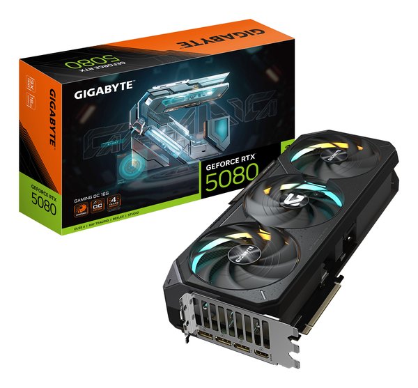 Видеокарта Gigabyte GV-N5080GAMING OC-16GD (V1.0) RTX5080 16Gb PCI-E 5.0 256bit GDDR7 2730/30000 HDMIx1 DPx3 HDCP Ret
