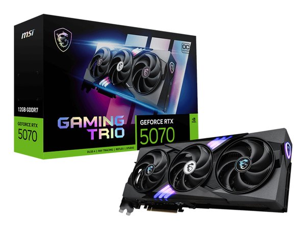 Видеокарта MSI RTX 5070 GAMING TRIO OC 12Gb GDDR7 192bit 3xDP HDMI 3FAN RTL