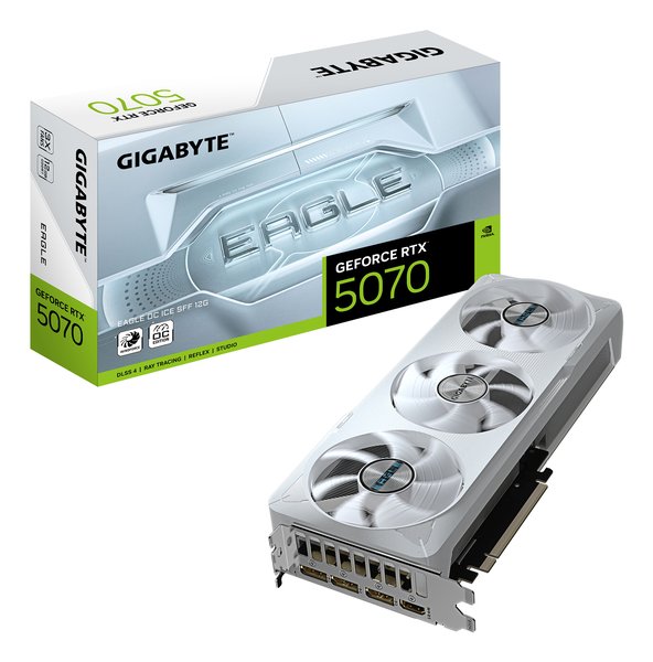 Видеокарта Gigabyte PCI-E GV-N5070EAGLEOC ICE-12GD 1.0 NVIDIA GeForce RTX 5070 12Gb 192bit GDDR7 2805/28000 HDMIx1 DPx3 HDCP Ret