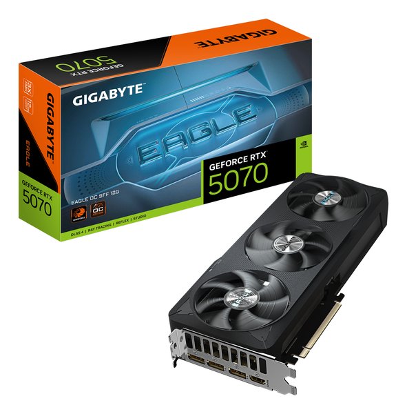 Видеокарта Gigabyte PCI-E GV-N5070EAGLE OC-12GD 1.0 NVIDIA GeForce RTX 5070 12Gb 192bit GDDR7 2805/28000 HDMIx1 DPx3 HDCP Ret