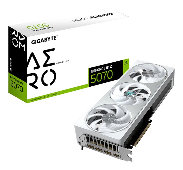 Видеокарта Gigabyte PCI-E GV-N5070AERO OC-12GD 1.0 NVIDIA GeForce RTX 5070 12Gb 192bit GDDR7 2805/28000 HDMIx1 DPx3 HDCP Ret