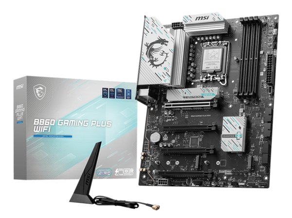 Материнская плата MSI B860 GAMING PLUS WIFI, LGA 1851, Intel B860, 4xDDR5, 4xSATA, 3xM.2, 1xPCIe 4.0 x4, 1xPCIe 5.0 x16, 1xDP, 1xHDMI, 1xUSB-C, 1x 5Gb LAN, 4xUSB-A 2.0, 2xUSB-A 3.2 Gen 1, 2xUSB 3.2 Gen 2, 7.1, 3x3.5 мм, ATX