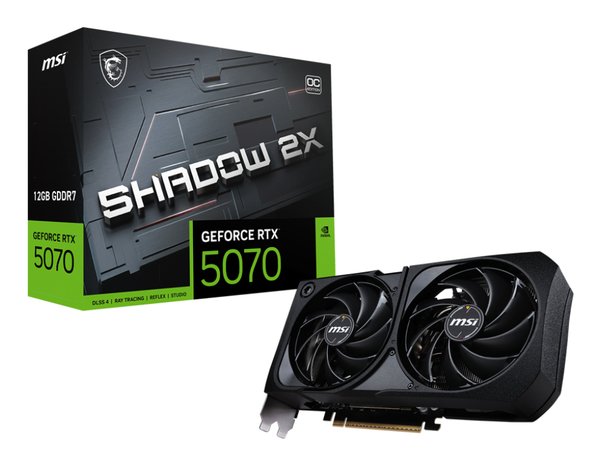 Видеокарта MSI RTX 5070 SHADOW 2X OC 12Gb GDDR7 192bit 3xDP HDMI 2FAN RTL