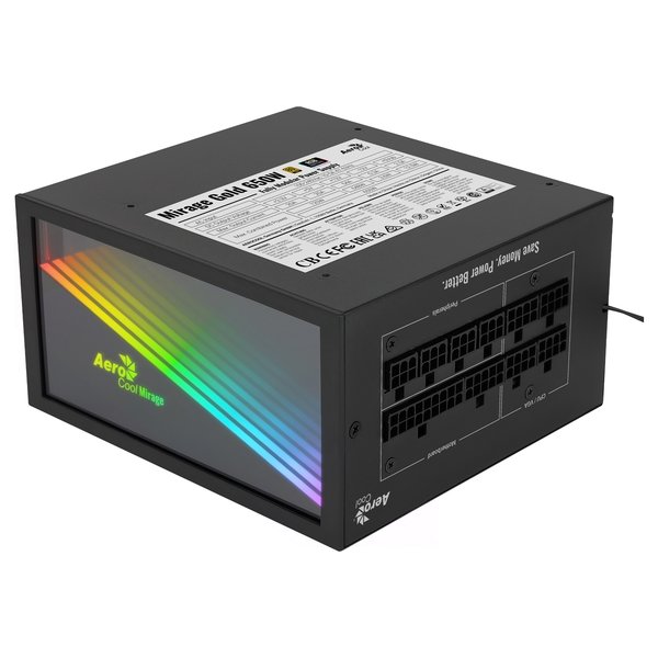 Блок питания Aerocool/Formula MIRAGE GOLD 650W, 650Вт, 80 PLUS Gold, 120мм, модульный, черный