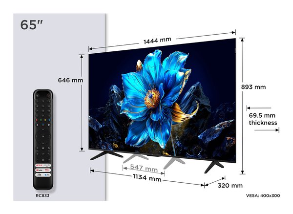 Телевизор TCL 65" 65P7K черный QLED LCD 4K UHD 60Hz Smart TV