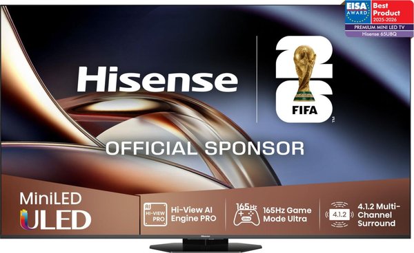 Телевизор Hisense 65" 65U8Q угольный/серый Mini LED UHD 48-165Hz Smart TV VIDAA U9