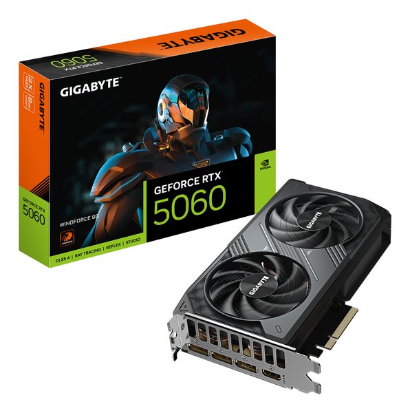 Видеокарта Gigabyte RTX 5060 GV-N5060WF2-8GD 1.0 NV RTX 5060 8Gb 128bit GDDR7 2497/28000/HDMIx1/DPx3 PCI-E 5.0