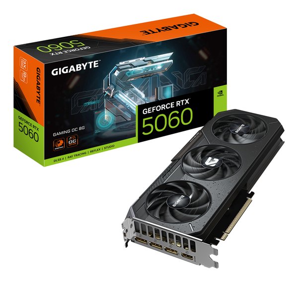 Видеокарта Gigabyte PCI-E 5.0 GV-N5060GAMING OC-8GD 1.0 NVIDIA GeForce RTX 5060 8Gb 128bit GDDR7 2595/28000 HDMIx1 DPx3 HDCP Ret
