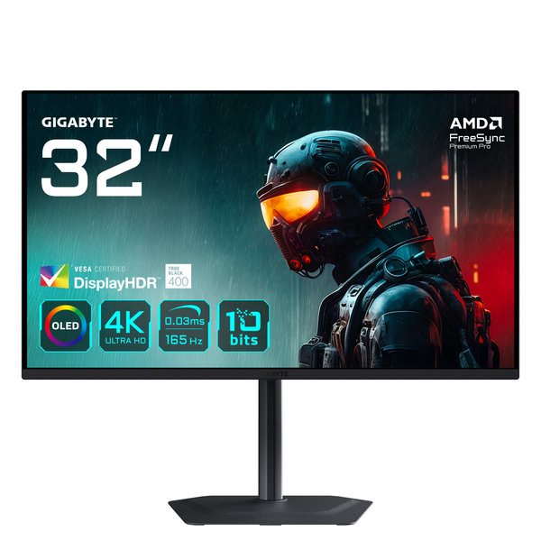 Монитор 31.5" Gigabyte MO32U черный (31,5 " OLED, 3840 x 2160,165Hz, 2xHDMI 2.1, DP 1.4, 3xUSB 3.2, USB Type-C, 0,03 ms,178°/178°, 250 cd/m, 1,5 М:1 )