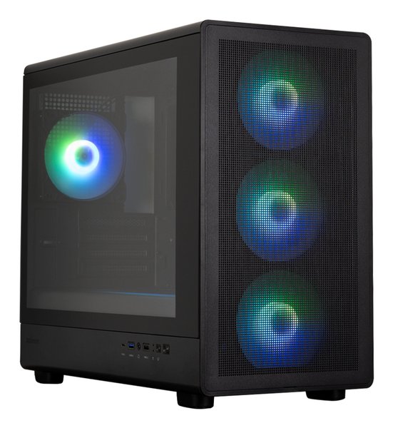 Компьютерный корпус ZALMAN M5, MATX, BLACK, WINDOW, 1xCombo (3.5'' or 2.5''), 1x3.5", 2x2.5", 1xUSB2.0, 1xUSB3.0, 1xUSB Type-C, FRONT 3x120мм ARGB, REAR 1x120мм ARGB