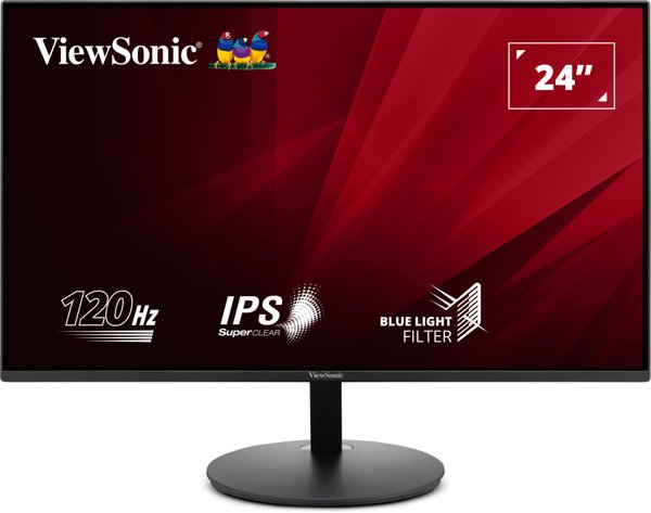 Монитор 23.8" ViewSonic VA24E1-H IPS 1920x1080, 120 Гц, 5 мс, 16:9, 250 кд/м², HDMI 1.4, VGA, черный