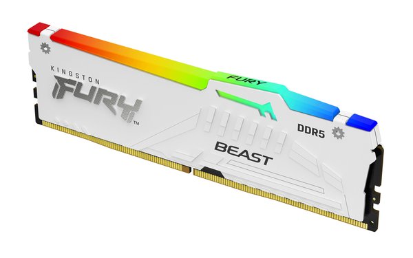 Оперативная память Kingston Fury Beast, DDR5, 16Gb (1x16 GB), 6000 MHz, CL30, радиатор, RGB, белый